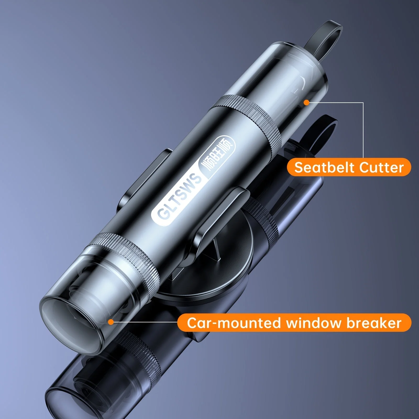 Emergency Car Rescue Hammer with Seatbelt Cutter - Image 10