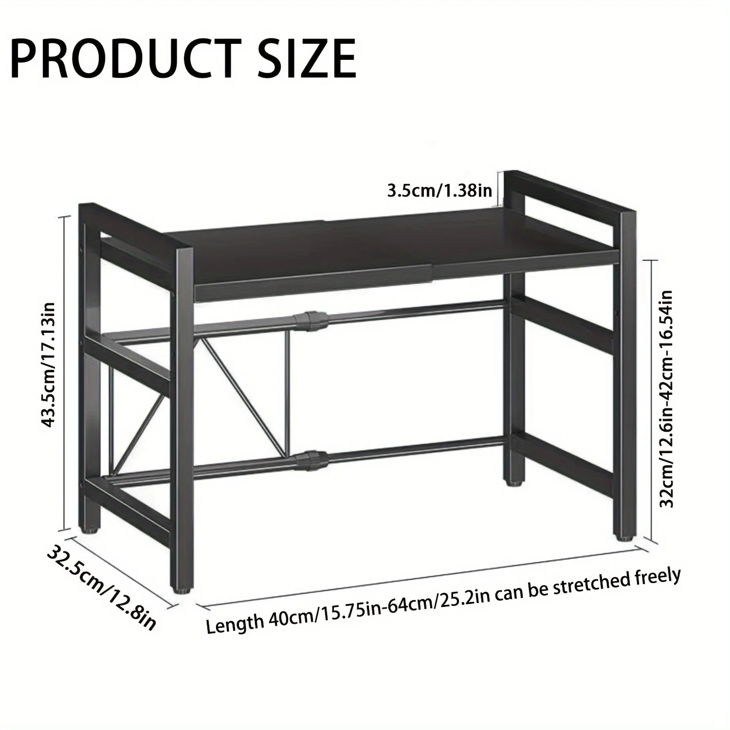Expandable Microwave Rack with 2 Tiers - Image 5