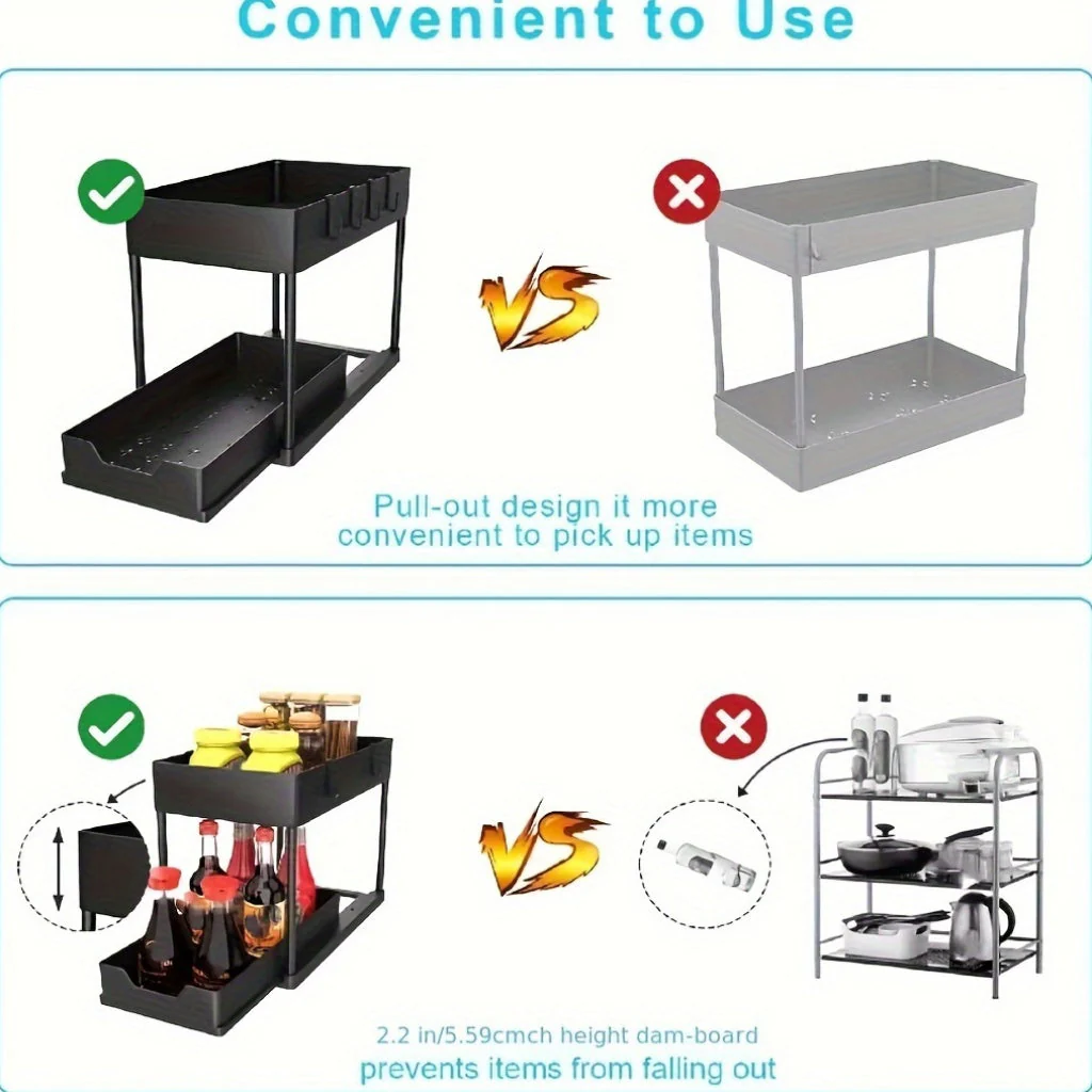 Expandable Under-Sink Cabinet Organizer - Image 8