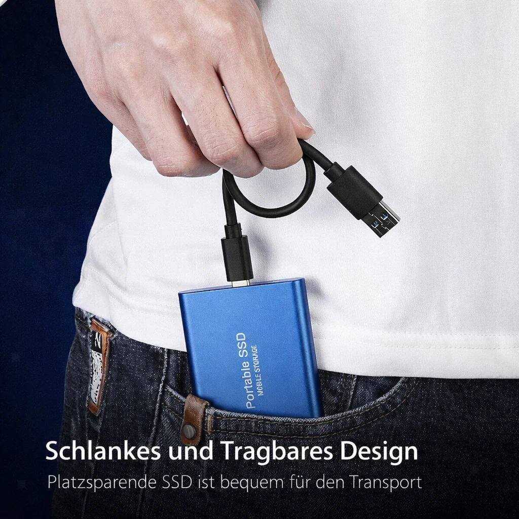 External Storage | Portable SSD 128GB | USB 3.1 & USB-C | Ultra-Compact | Shock-Resistant Design | DataVault - Image 3