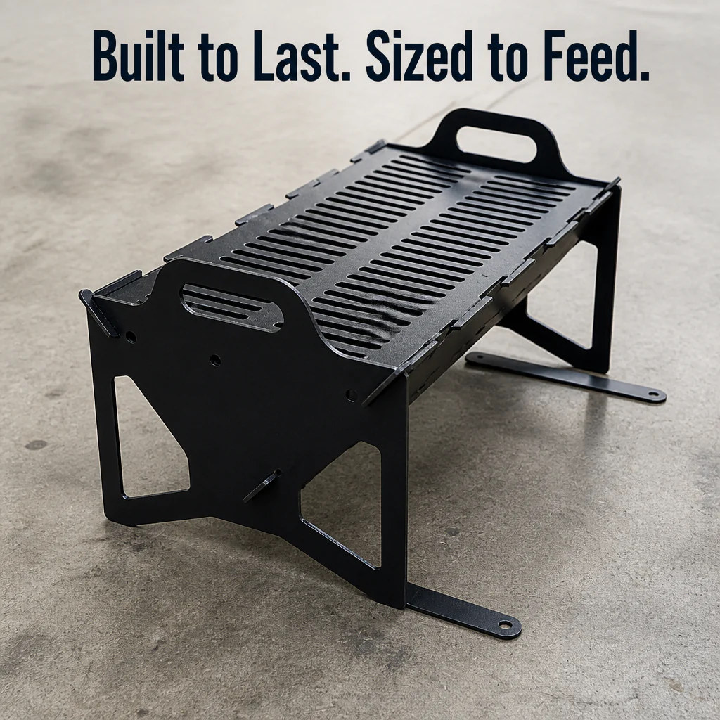 FlamePorta™ — Fold a Heavy-Duty Steel Grill Flat and Cook on Any Trip - Image 5