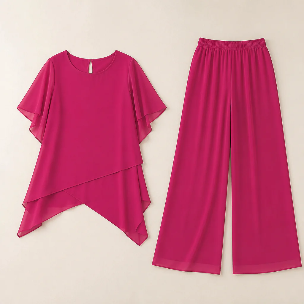 Flexiva™ – Relaxed Two-Piece Set with Soft-Drape Wide-Leg Pants - Image 9