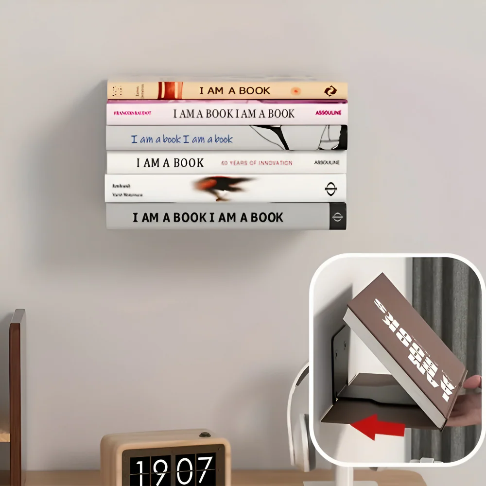 Floating Wall Shelf | Invisible Suspension Design for Books | Durable Iron Mounting Bracket | FloatShelf - Image 6