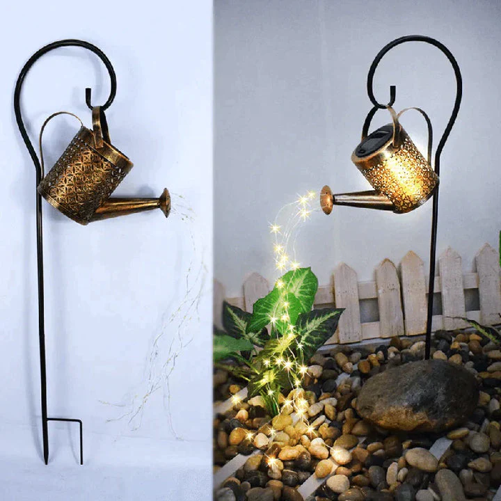 Garden Light Solar | Watering Can Style | Gentle Rain Effect Illumination | GardenGlow - Image 2
