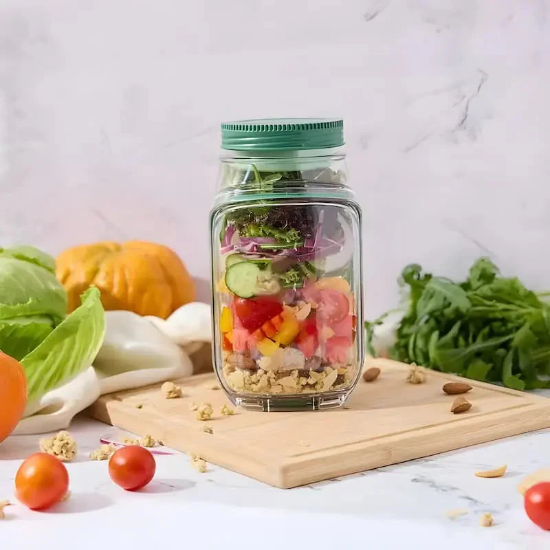 Glass Salad Dish | Side Entry | Airtight Twist Cap | FreshBowl - Image 4