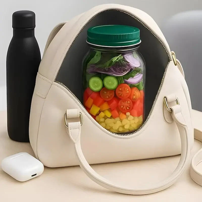 Glass Salad Dish | Side Entry | Airtight Twist Cap | FreshBowl - Image 5