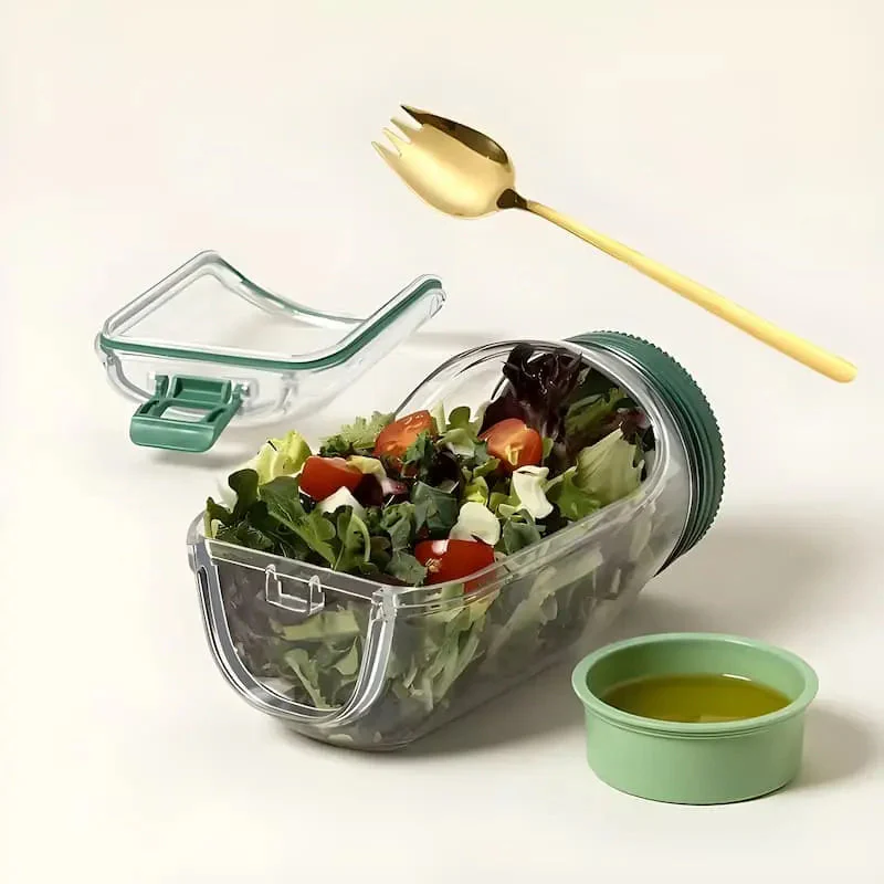 Glass Salad Dish | Side Entry | Airtight Twist Cap | FreshBowl - Image 7