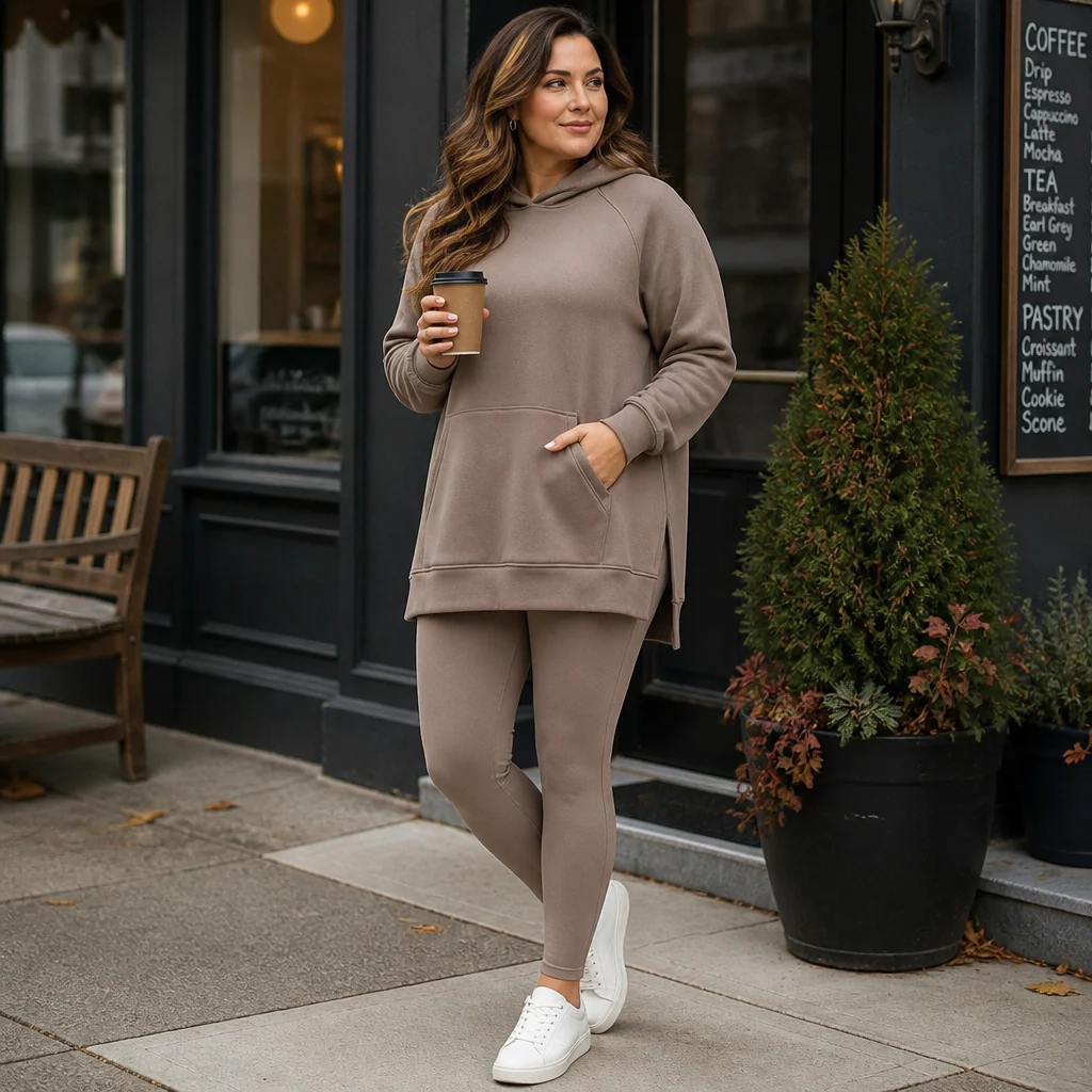 GlowFlex™ – Relaxed Hooded Tunic & High-Waist Leggings Set - Image 3
