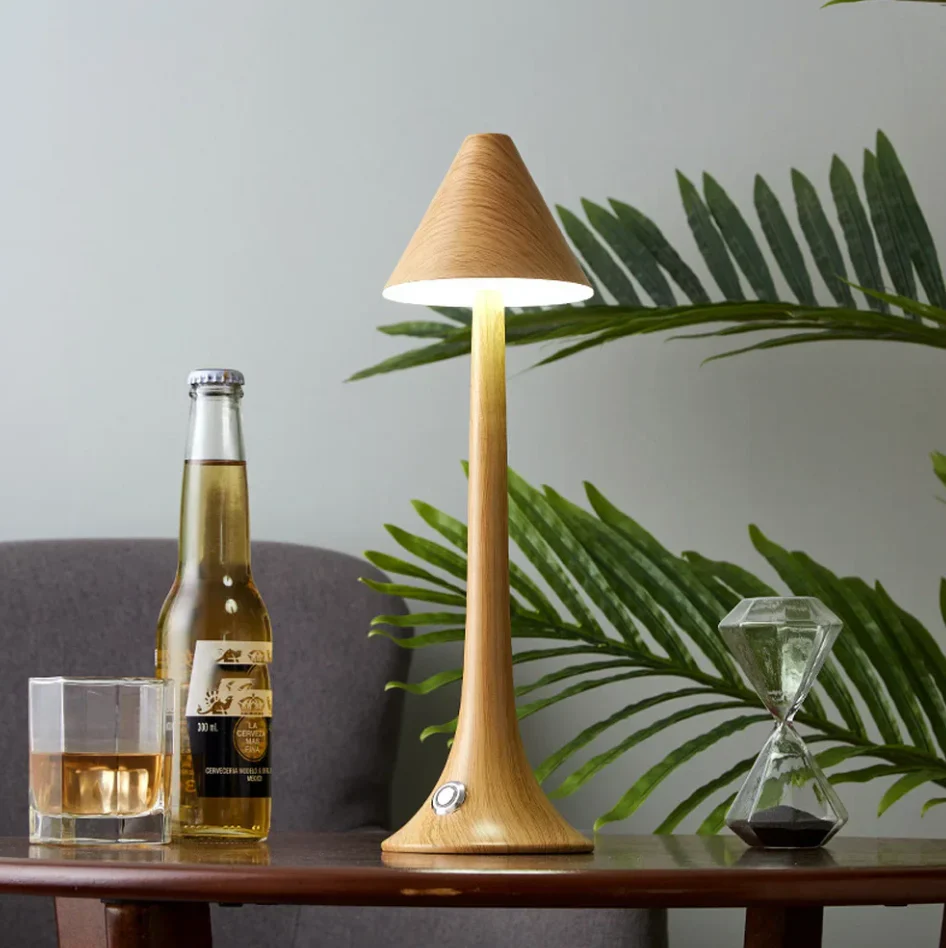 GlowWood - Elegant wireless LED wood table lamp with integrated battery - Image 6