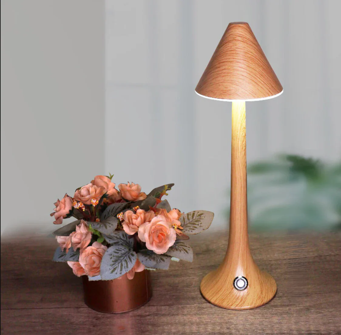 GlowWood - Elegant wireless LED wood table lamp with integrated battery - Image 7