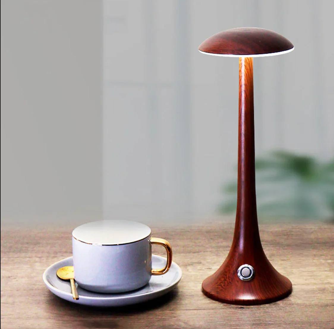 GlowWood - Elegant wireless LED wood table lamp with integrated battery - Image 8