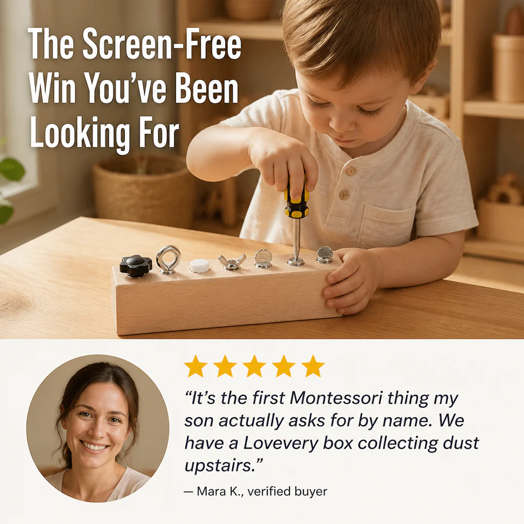 HandiNest™ — Hand Your Curious Toddler Real Tools, Real Screws, Real Focus - Image 8