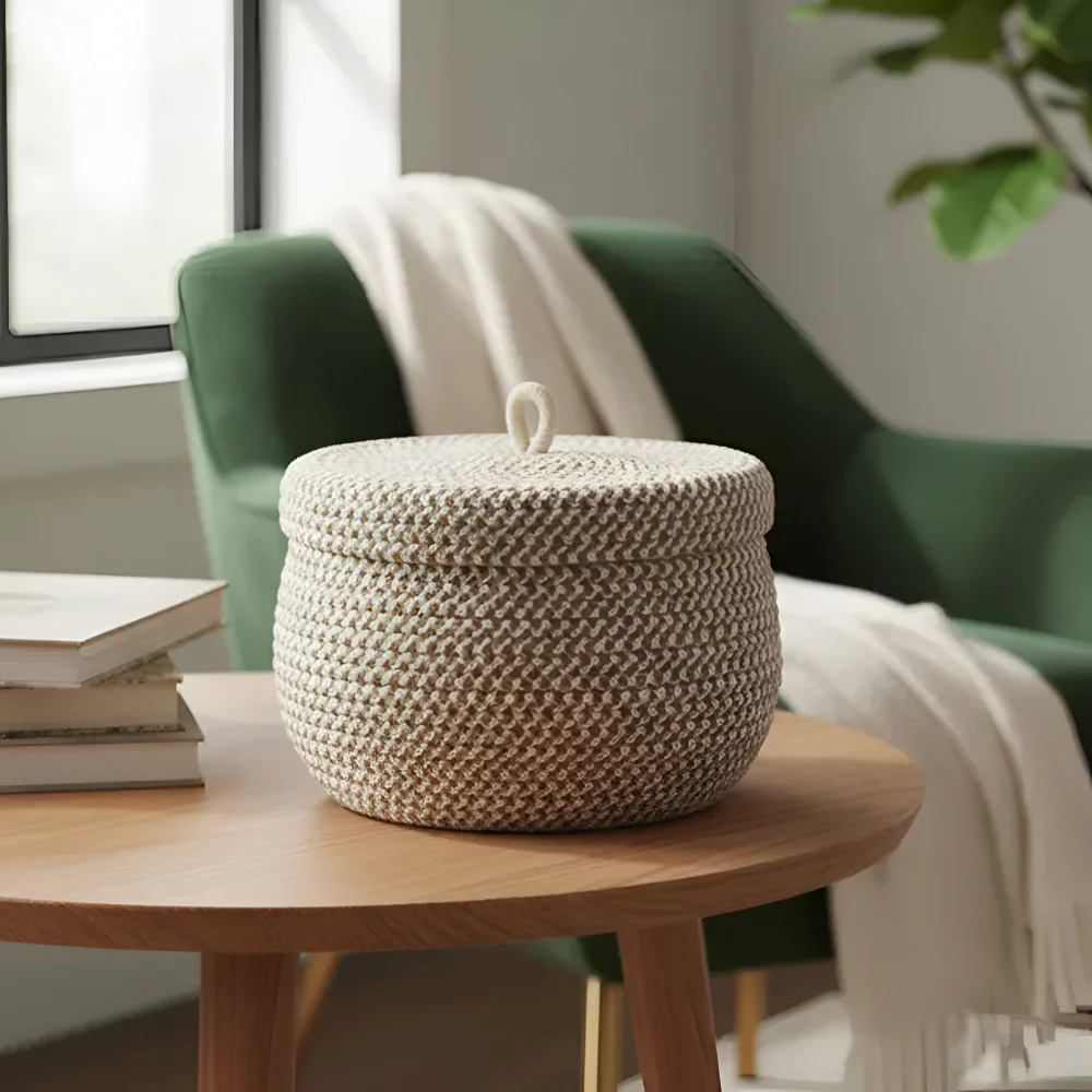 Handwoven Storage Basket | Round Woven Basket | Boho Style | CasaWeave - Image 7