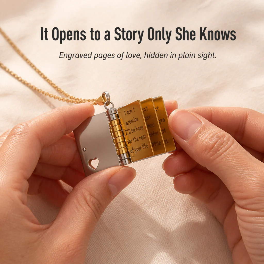 HeartLore™ — Give Her a Book of Engraved Love She'll Wear Every Day - Image 3