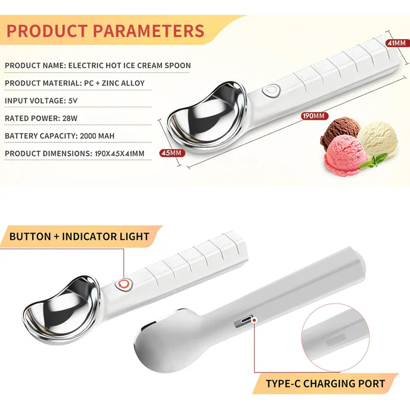 Heated Ice Cream Scoop – Serve Instantly - Image 6