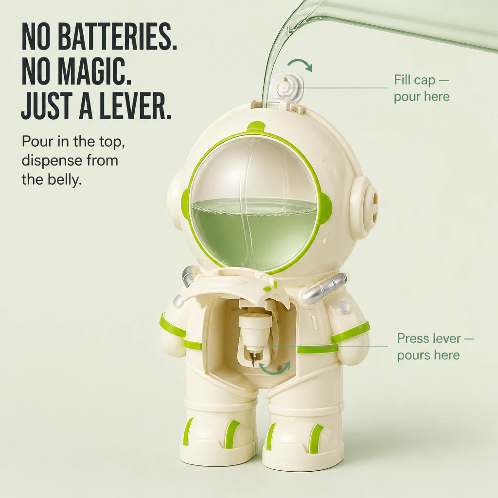 Hydrastro™ — Let Kids Pour Their Own Water From a Mini Astronaut Dispenser - Image 4