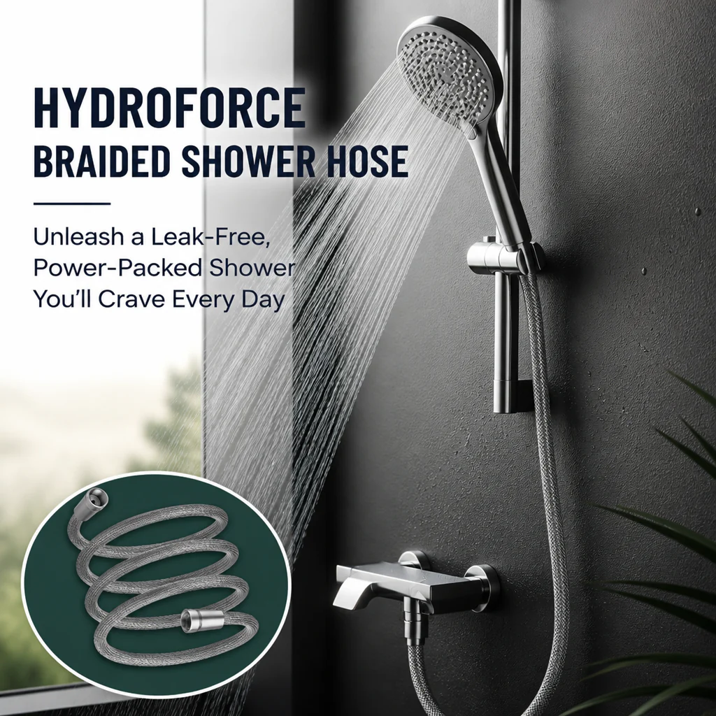 HydroForce™ Braided Shower Hose — Unleash a Leak-Free, Power-Packed Shower You’ll Crave Every Day