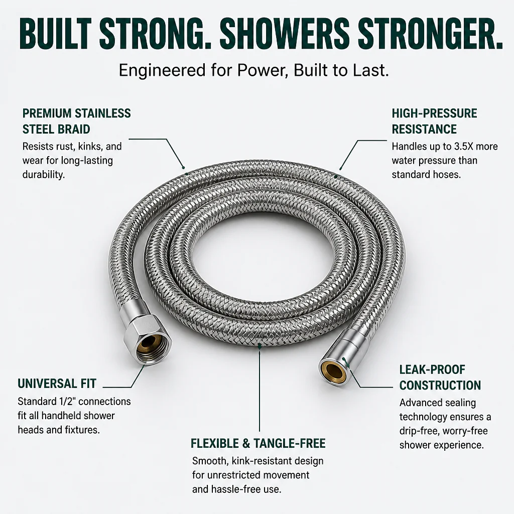 HydroForce™ Braided Shower Hose — Unleash a Leak-Free, Power-Packed Shower You’ll Crave Every Day - Image 8