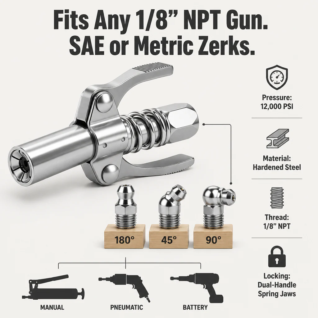 IronGrip™ — Lock On the Zerk and Pump Grease Hands-Free - Image 8