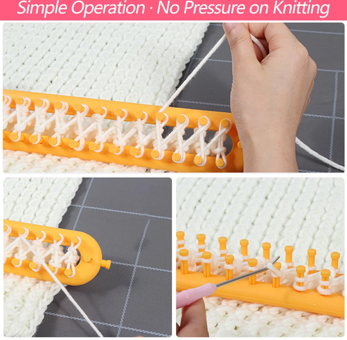 Knitting Loom Without Needles | Easy Wrapping Method | Compact Portable Design | LoopCraft - Image 2