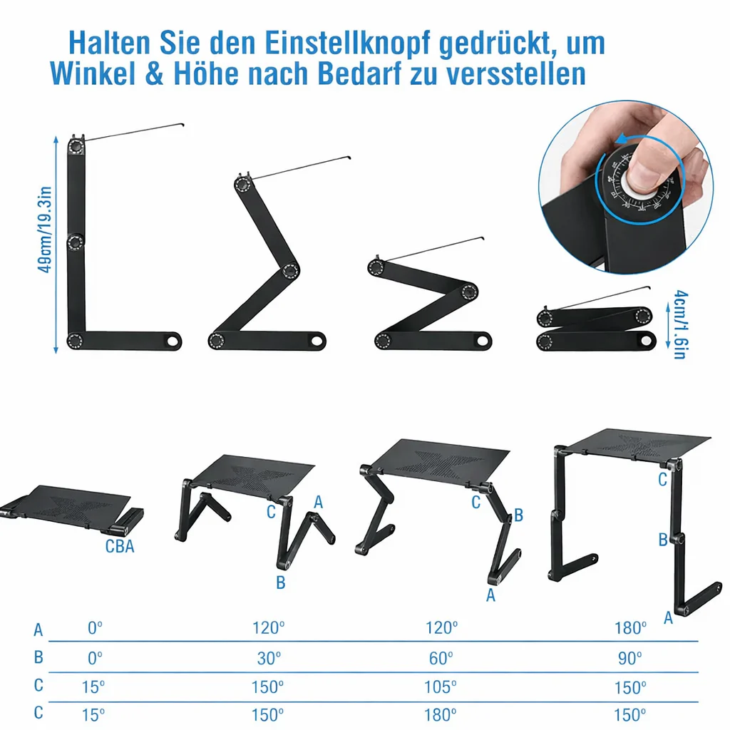Laptop Riser | Adjustable Height & 360° Rotation | Promotes Healthy Posture | FlexStand 360 - Image 5