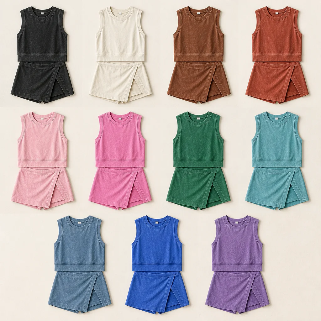 Auvora™ – Mineral-Washed Muscle Tank & Wrap Skort Set - Image 8