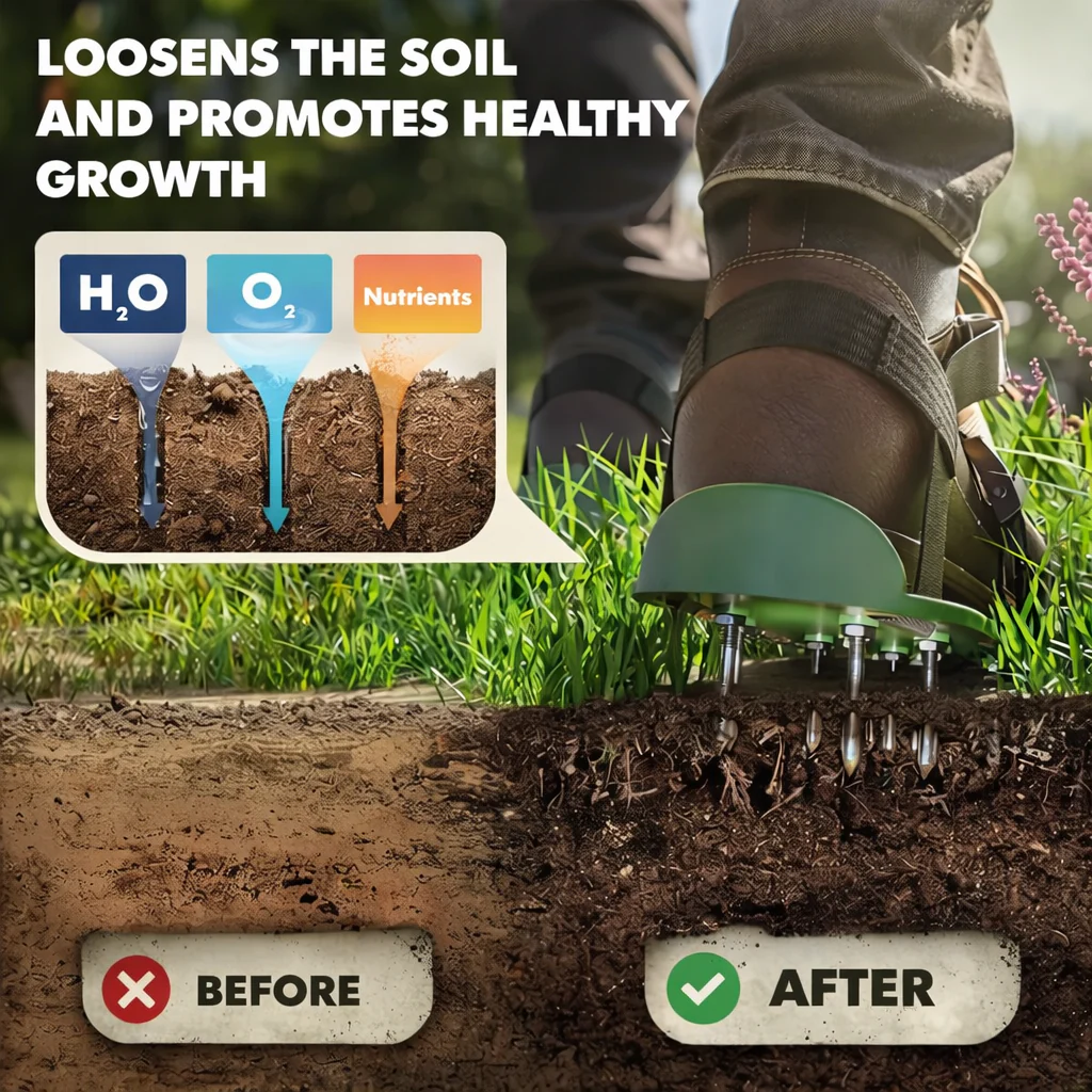 Lawn Aerator Cleats | Aerate Yard As You Walk | Spike Strap Design | Green Step - Image 3