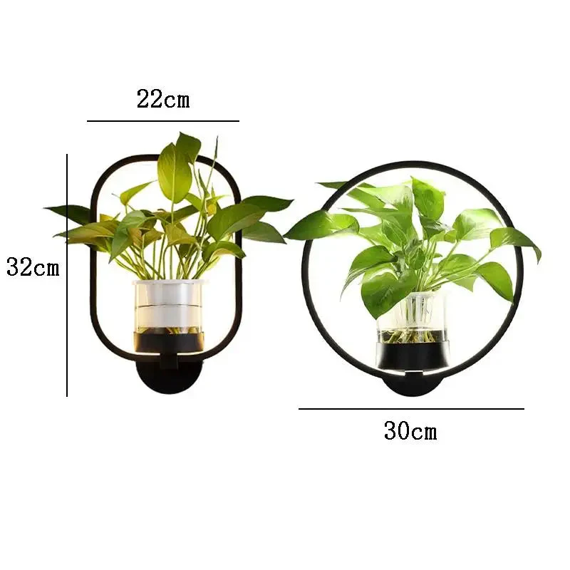 LED Botanical Wall Light with Glass Vase – Oval & Round - Image 10