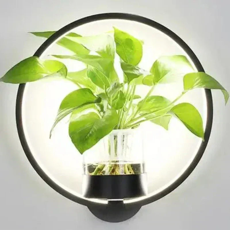 LED Botanical Wall Light with Glass Vase – Oval & Round - Image 11
