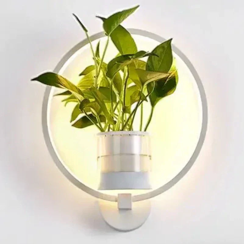 LED Botanical Wall Light with Glass Vase – Oval & Round - Image 12