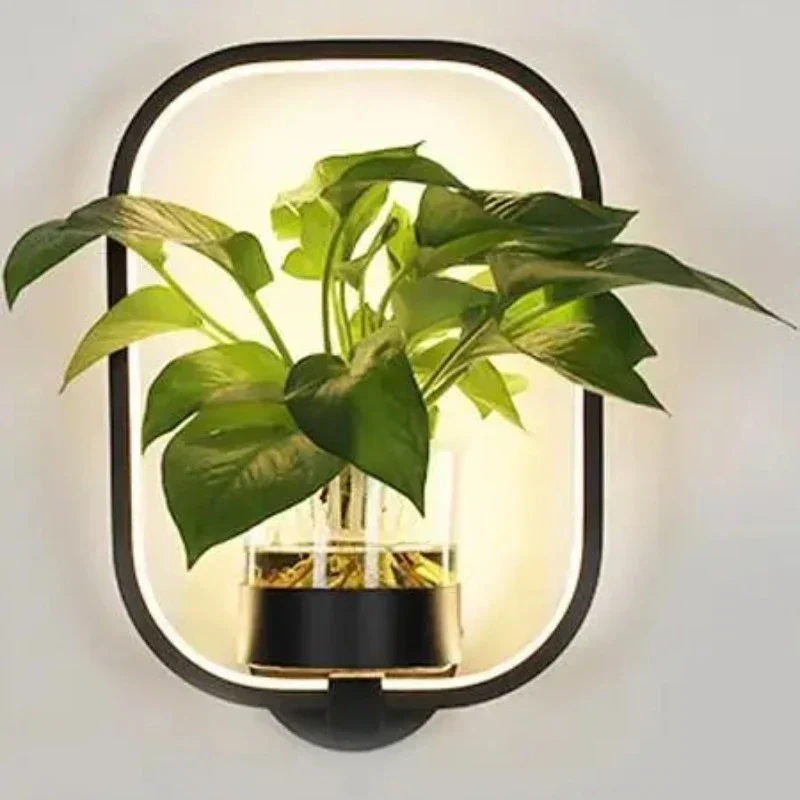 LED Botanical Wall Light with Glass Vase – Oval & Round - Image 13