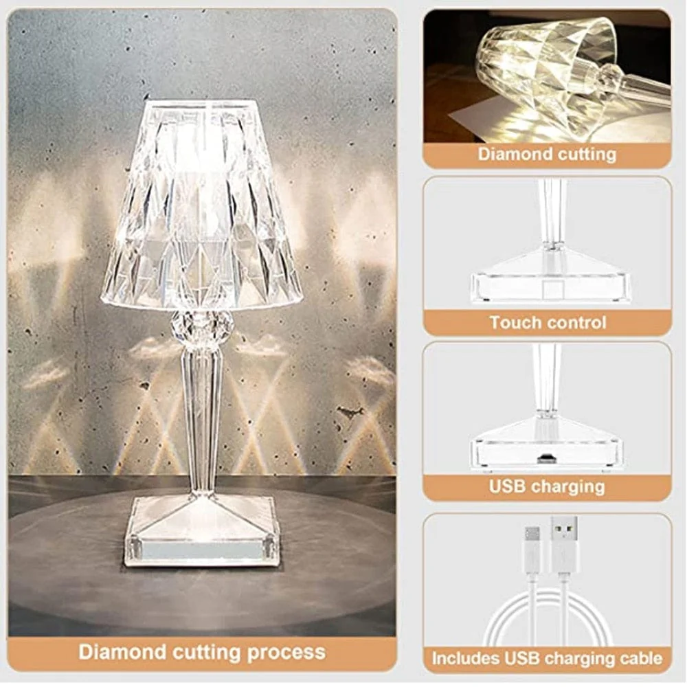 LED Glass Crystal Table Lamp - Image 7