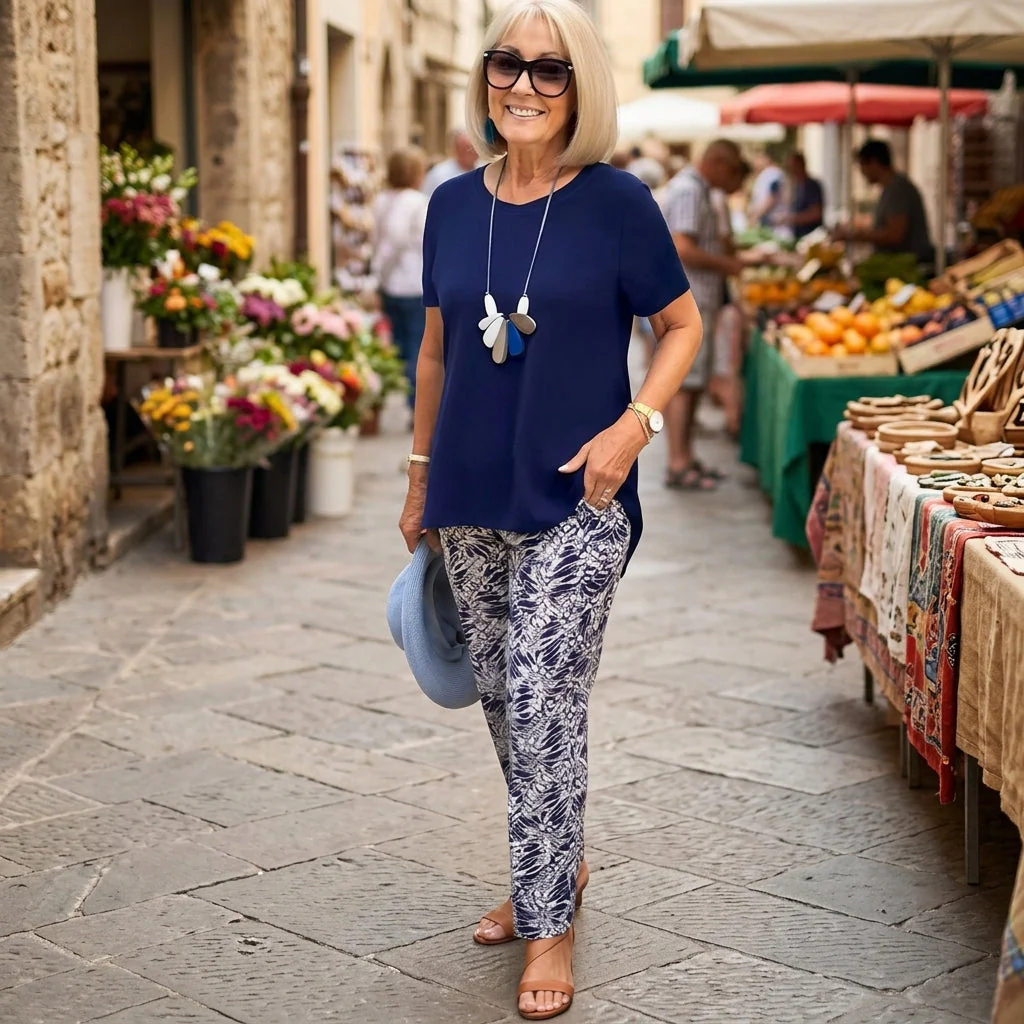 Ariselle™ – Relaxed Two-Piece Set with Soft Top and Printed Pants - Image 2
