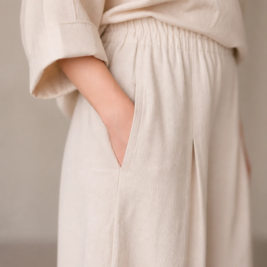 LioraLuxe™ – Relaxed Layered V-Neck Top & Wide-Leg Pant Set - Image 6