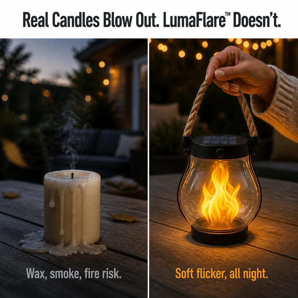 LumaFlare™ Solar Lantern — Light Any Patio With Real-Looking Flame Until Morning, No Wires - Image 2