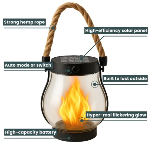 LumaFlick™ Solar Flame Lantern — Transform Your Nights with Cozy, Captivating Glow That Lasts All Evening - Image 3