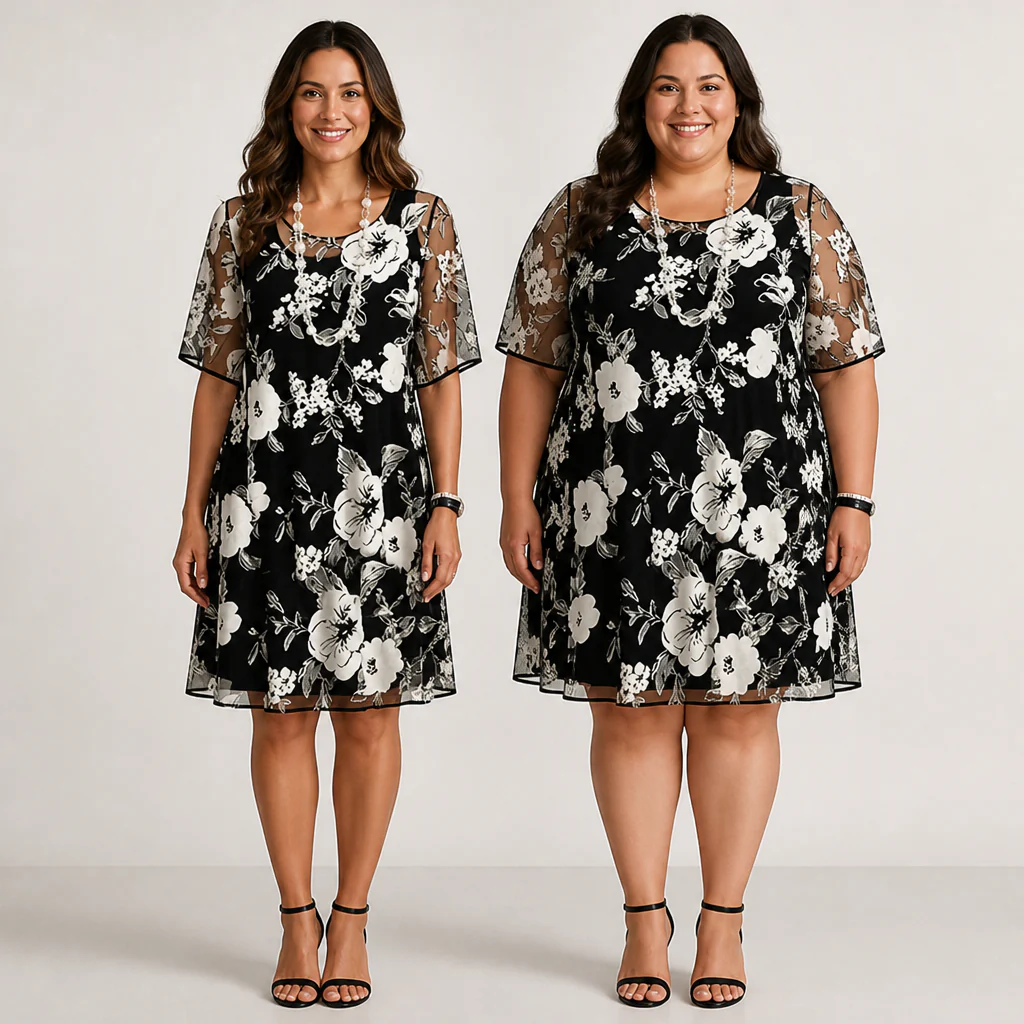 LumaLuxe™ Floral Chiffon Dress — Feel Cool, Confident, and Effortlessly Stunning All Day Long - Image 9