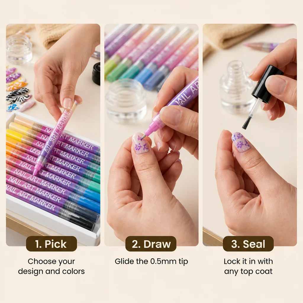 LumeFina™ Nail Art Markers — Draw Detailed Nail Designs With Your Daughter, Skip the Salon Trip - Image 4