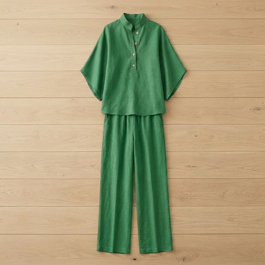 VeraLuxe™ – Relaxed Linen Two-Piece Set with Wide-Leg Pants - Image 10