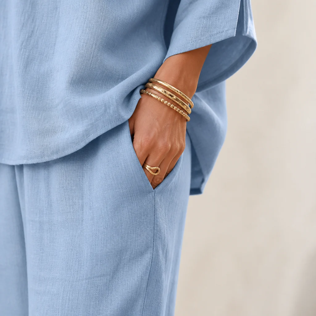 VeraLuxe™ – Relaxed Linen Two-Piece Set with Wide-Leg Pants - Image 7