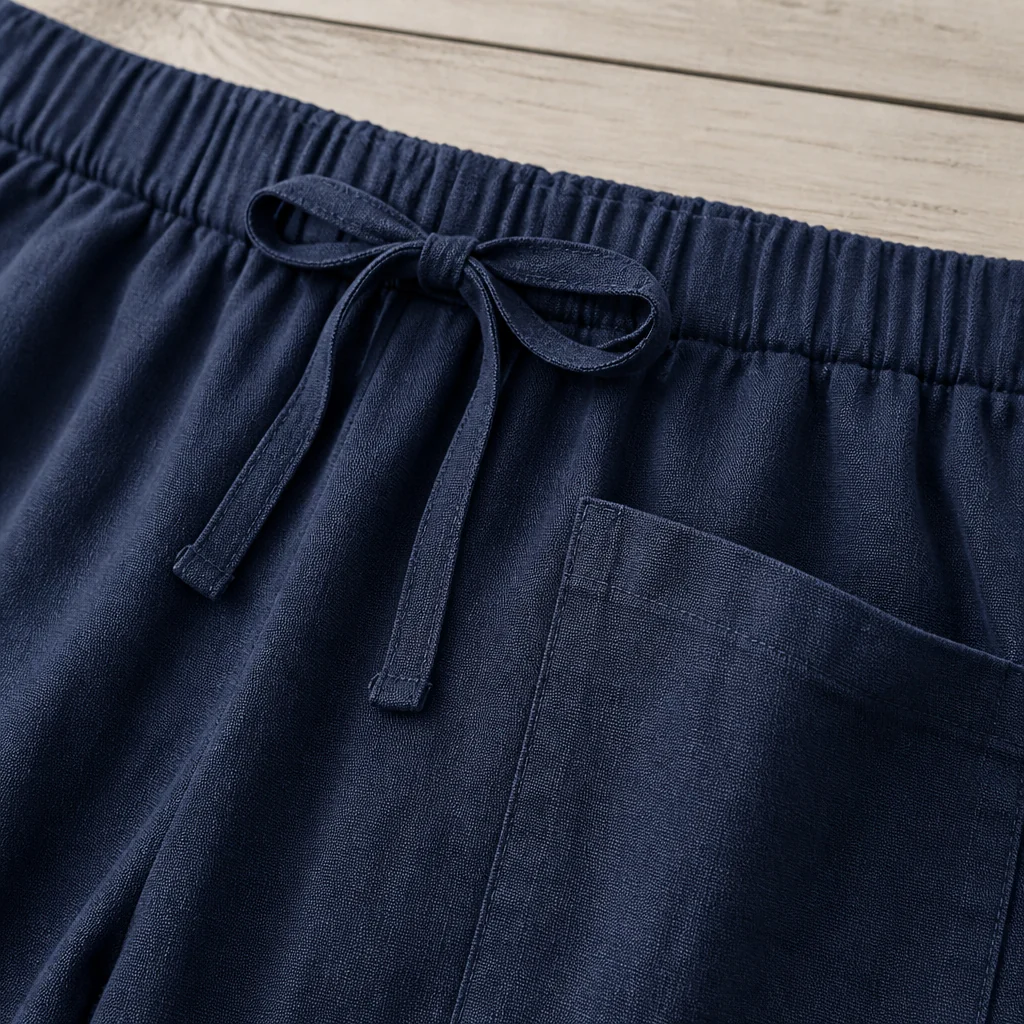 LunaEase™ – Soft Cotton-Linen Cropped Pants with Button-Cuff Hem - Image 5