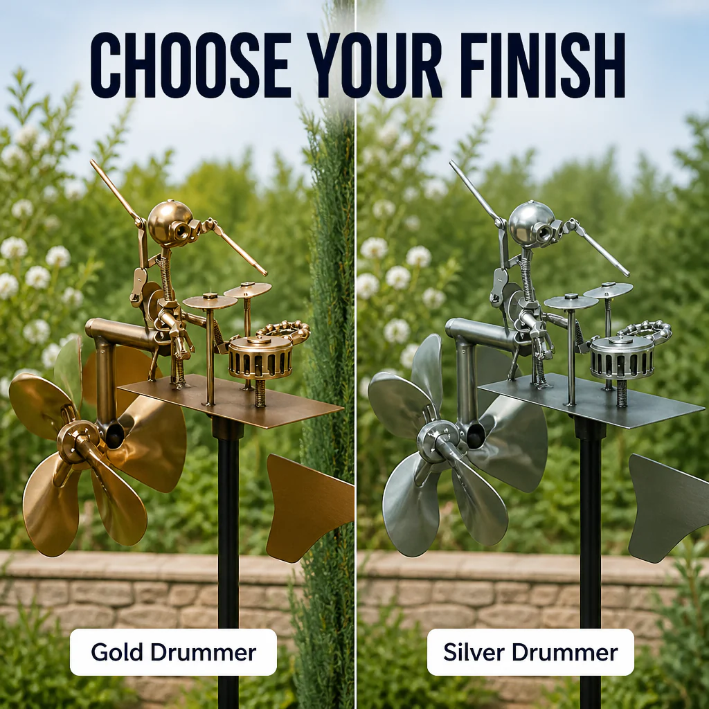 LunaRiff™ Kinetic Drummer Spinner — Turn Every Breeze Into a Backyard Rock Concert - Image 4