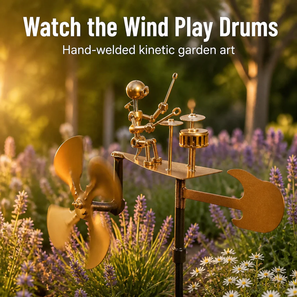 LunaRiff™ Kinetic Drummer Spinner — Turn Every Breeze Into a Backyard Rock Concert - Image 7