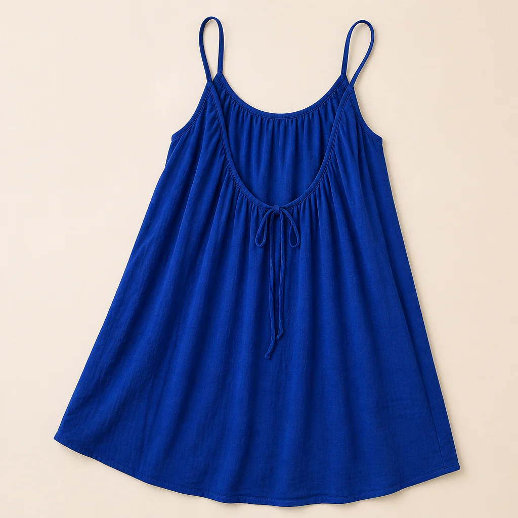 LunaVibe™ – Flowy Open-Back Cami Sundress with Adjustable Tie - Image 19