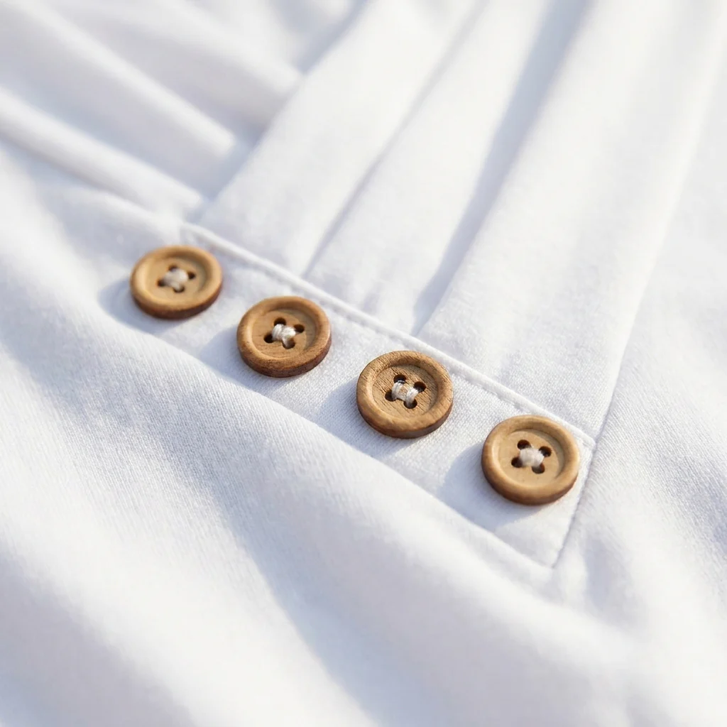 Liora™ – Pleated Wrap V-Neck Tank with Wooden Button Trim - Image 6