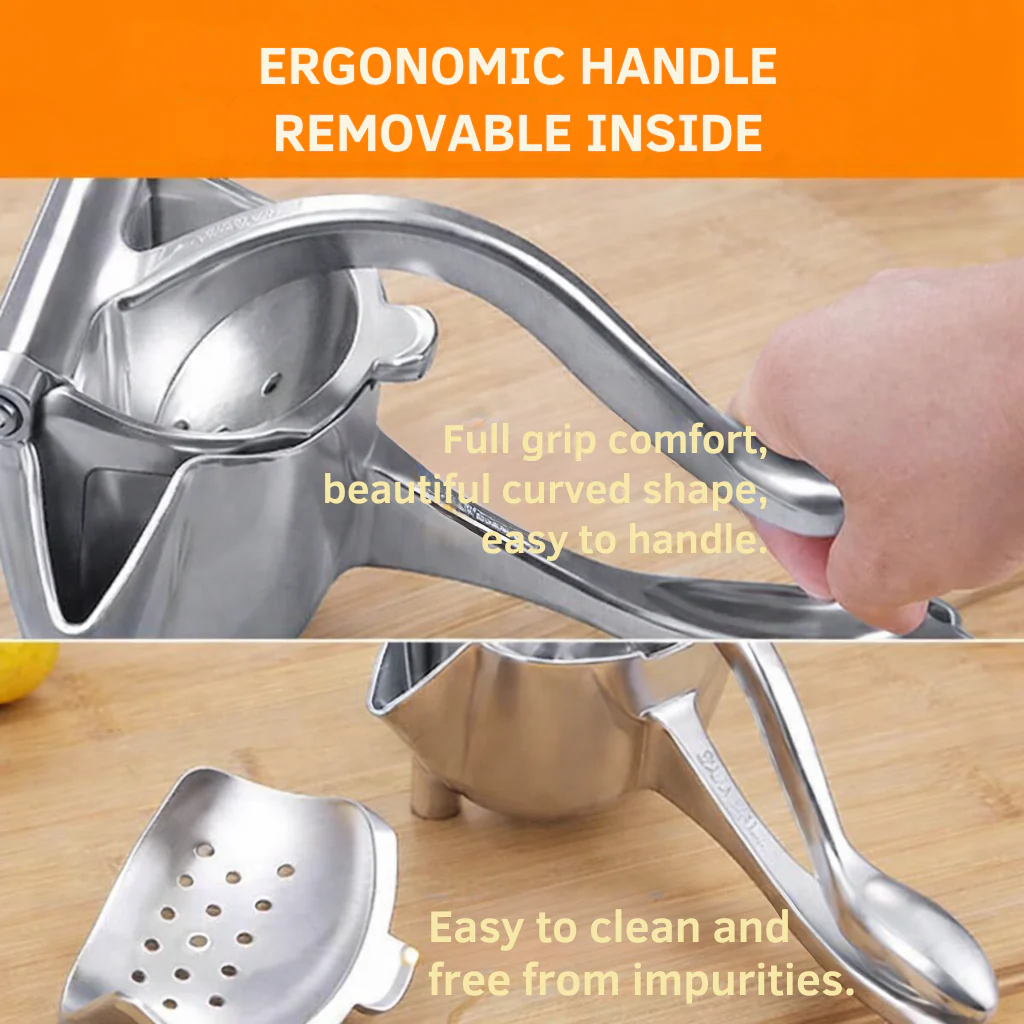 Manual Fruit Juicer | Stainless Steel Citrus Press | Non-Slip Lever Grip | PureSqueeze - Image 8