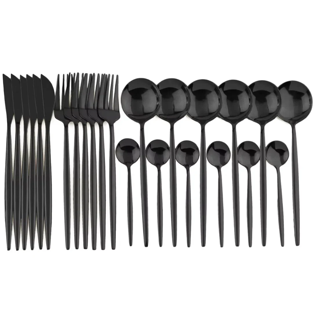 Matte Black Tableware Set - Elegant Organization for Every Dinner - Image 10