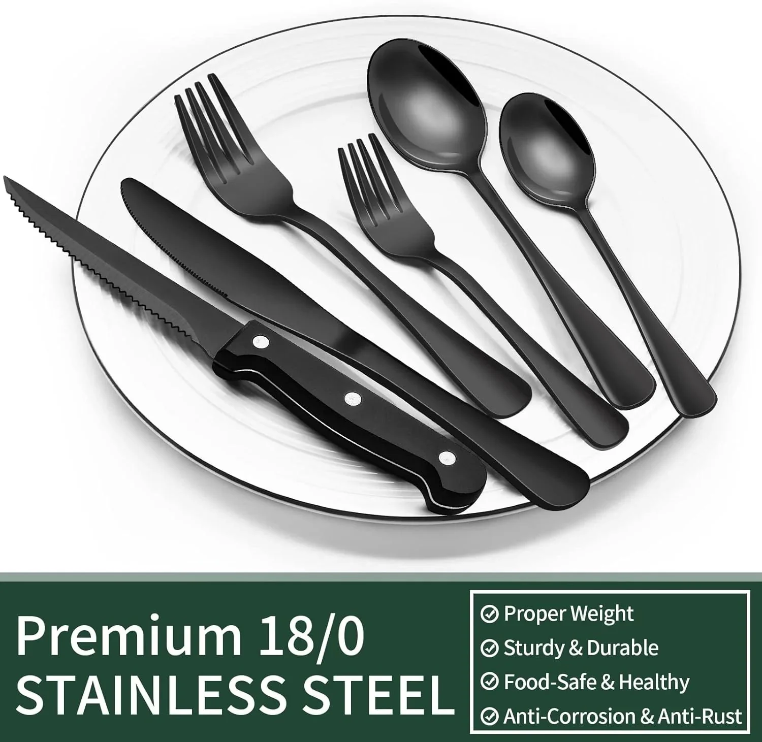 Matte Black Tableware Set - Elegant Organization for Every Dinner - Image 5