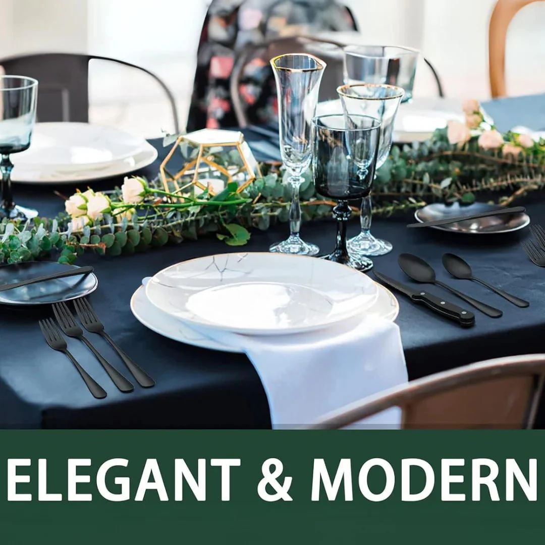 Matte Black Tableware Set - Elegant Organization for Every Dinner - Image 6