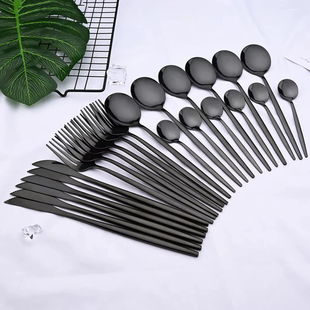 Matte Black Tableware Set - Elegant Organization for Every Dinner - Image 7